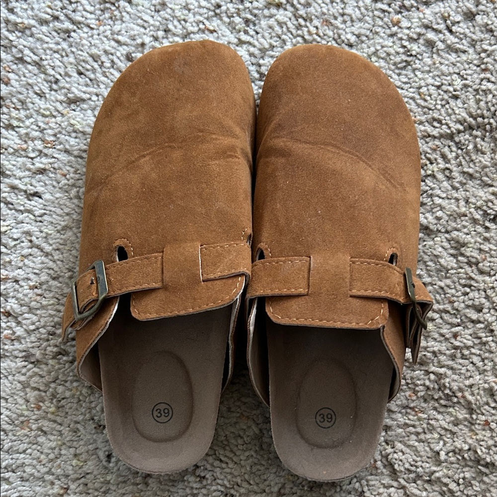 Brown Suede Mules